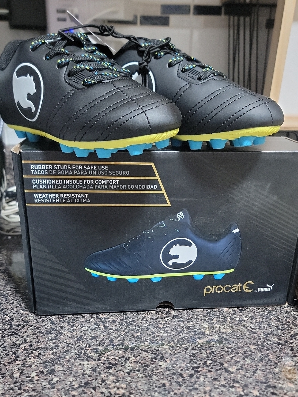 Puma Procat Kids Black Soccer Cleats Size 12
